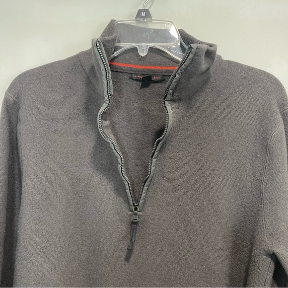 Banana Republic Merino Half Zip Sweater Dark Grey Men size Large - Picture 5 of 11